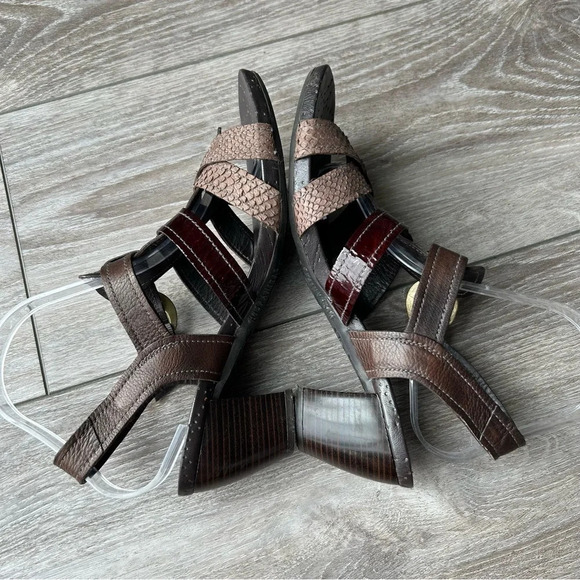 Hispanitas Snakeskin Patent Smooth Mixed Leather Strappy Sandal Made in Spain - Picture 6 of 14